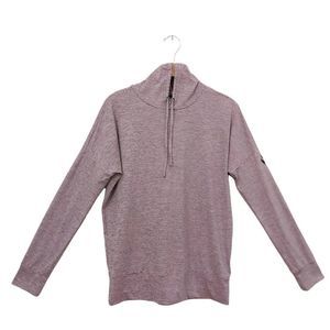 Skechers Top Womens Small Rose Gray Hooded Long Sleeve Striped Athletic Gym